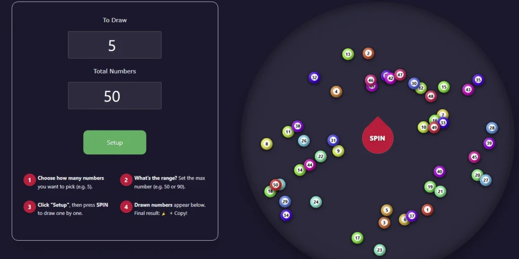 Spin numbers wheel