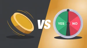 yes or no wheel vs coin flip