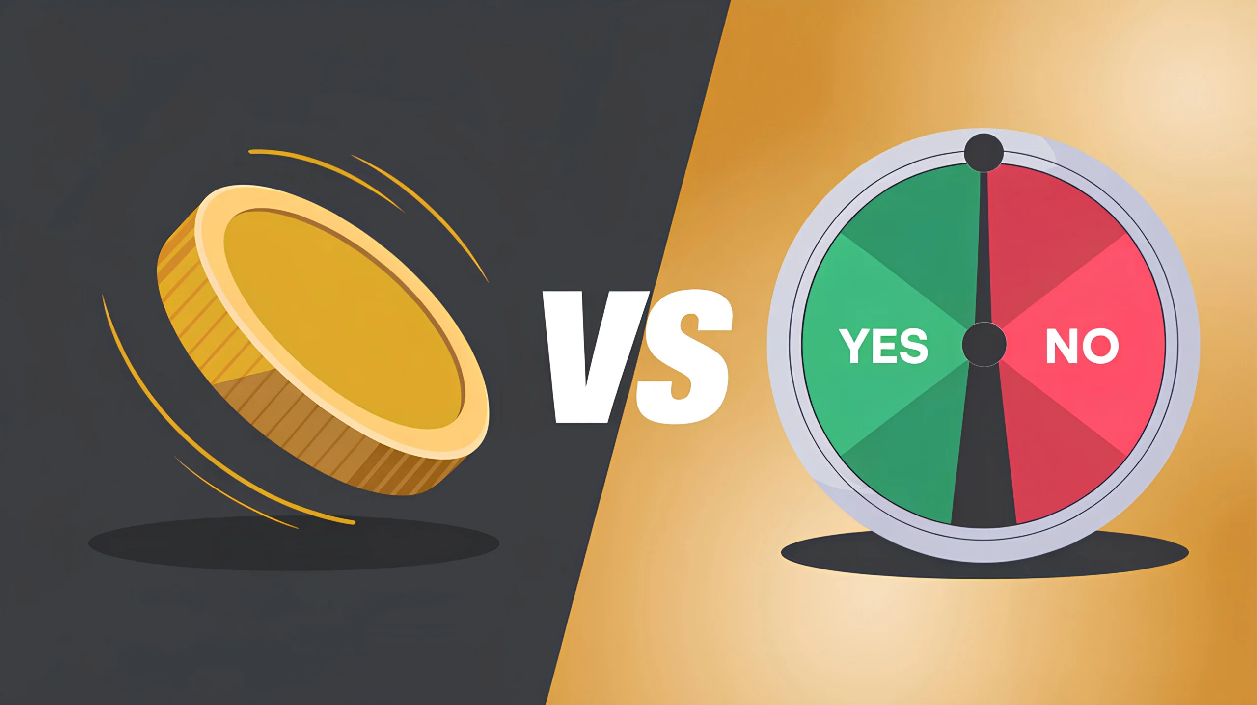 yes or no wheel vs coin flip