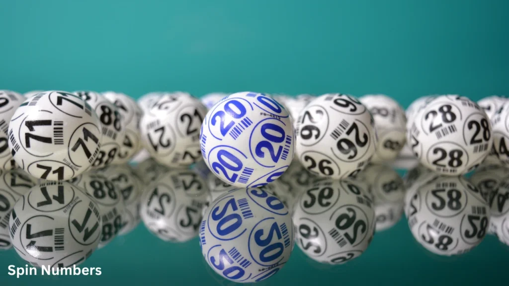 A clean alignment of white numbered lottery balls on a reflective surface, highlighting a single drawn number for a Fair Raffle.