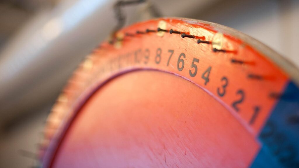 Random number wheel used to run a fair raffle or giveaway draw with visible results