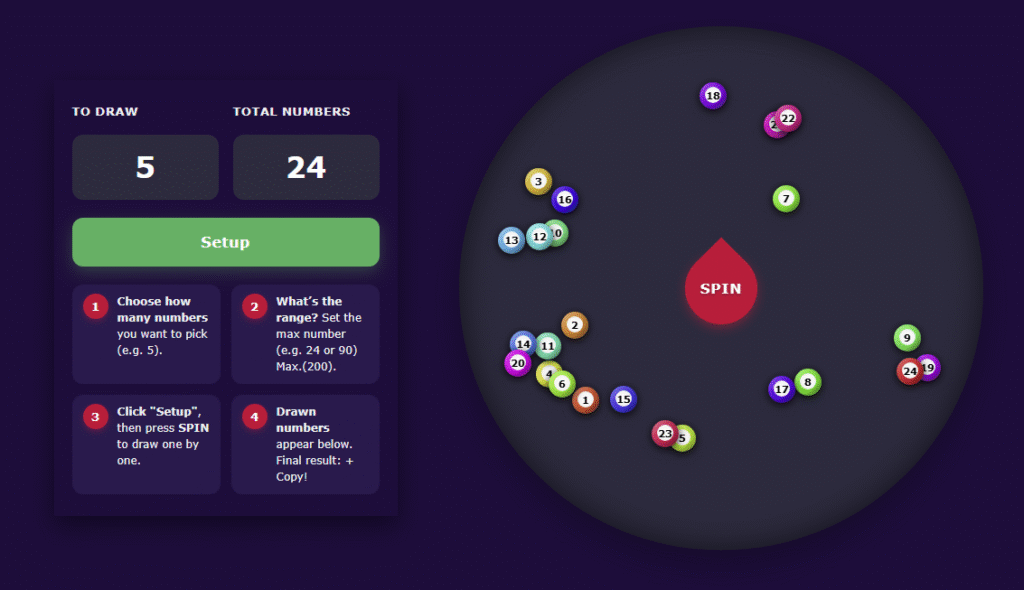 random number generator wheel 